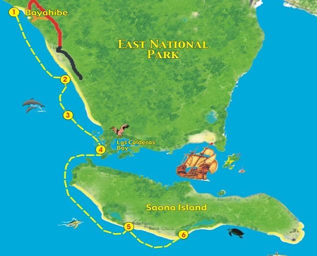 route of our Saona Crusoe VIP large